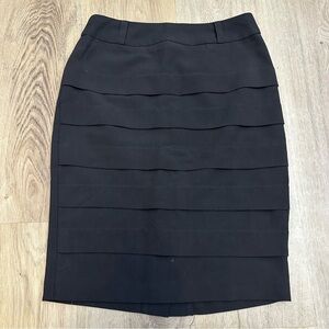 BCX Black Tiered Pencil Skirt